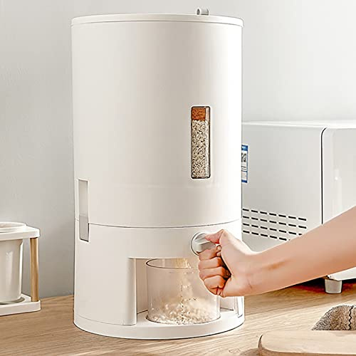 Futchoy 20 l matdispenser dispenser dispenser spannmålsdispenser spannmålsdispenser för förvaring av spannmål mjöl Mungobönor ris kök livsmedelsbehållare vit rispass förvaringslåda