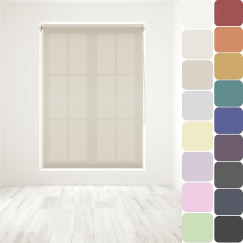 Straight Edge Dim-Out Roller Blind - Easy Fit Home Office - 180cm Width x 160cm Width Drop - Cappuccino