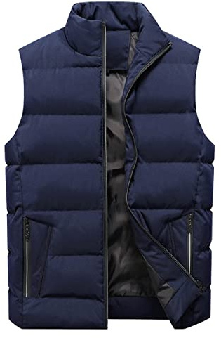 YOUTHUP Chaleco para Hombre Chalecos Acolchado Exteriores Gilet de Invierno Chaqueta sin Mangas Bodywarmer, Azul LHB-01, L
