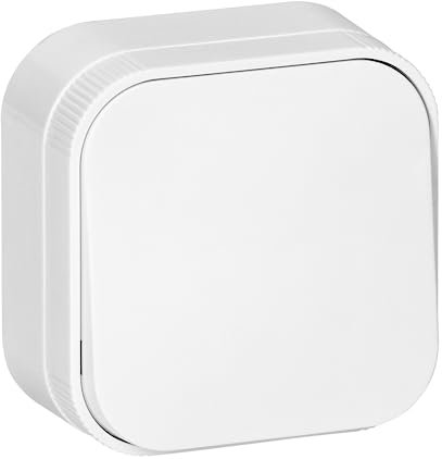 Miratic Interrupteur Mural en Saillie Interrupteur Poussoir Unipolaire Bouton Poussoir Saillie IP20 (blanc)