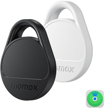 Momax Key Finder Tracker Tag - [Apple MFi Certified] Smart Bluetooth Tracking Device with Find My (iOS Only), Replaceable Battery, DIY Stickers, for Wallets, Luggage, Suitcases, Backpacks, 2 Pack