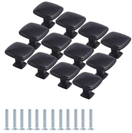 LEOEZYA 12 Pièces Bouton de Meuble,30mm Poignée Meuble,en Alliage d'aluminium Poignet de Porte Cuisine Moderne,Poignee de Meuble à un Trou,Poignet Cuisine avecVis Pour Bureau Placard Commode