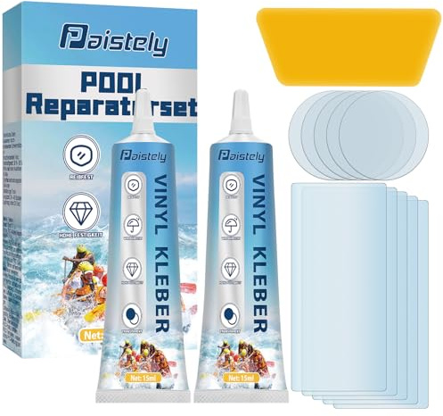 Pool Reparaturset, Pool Flicken, Transparent und Langlebig Flickzeug Luftmatratze, Wasserdicht und Hochfest Schlauchboot Reparaturset Kann Verschiedene Aufblasbare Gegenstände Reparieren (15ml*2)