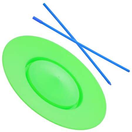 TOBBOMEY Plastic Juggling Plates Sticks for Circus Balance Plate Toy for Skill Training and Tricks Engaging Prop for Dance Parties and Beginners