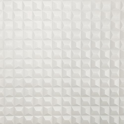 Vymura M95683 Romero 3D Geo Italian Heavyweight Vinyl Wallpaper, White