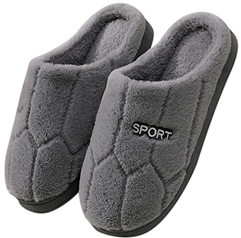 Genérico Zapatillas de Casa Mujer Hombre Felpa Gruesa con Suela Dura Antideslizante Interior Espuma de Memoria Cómodas Talla Grande Negro Marrón Pantuflas Cálidas Invierno