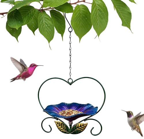 Bandeja Pájaros,Resistente Decoración de Hierro con Forma de Flor - Pájaros Decorativo - Patio, Observación Aves, Pinzones, Loros, Interior/Exterior, Comida/Agua