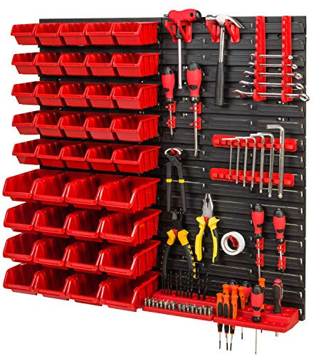 PAFEN Panneau Mural Porte-Outils - Système de Stockage - Rangement Outil - Armoire Garage - Tableau Organisation - Étagère Murale pour Atelier - 772 x 780 mm