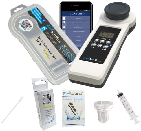 Special Edition: 13 in 1 PoolLab 1.0 elektronisk vattentestare med 70 testtabletter och extra svalka