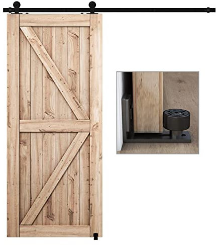 CCJH 1.5M/5FT Quincaillerie De Porte Coulissante Kit Porte Coulissante Rail Contient un Guide de Plancher Réglable