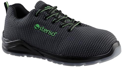 Stenso ACE Black S3 MF SR Chaussures De Sécurité Hommes Femmes Et Basket Femme Hommes Respirant - Semelle Intérieure Amovible, Antistatique Et Antidérapante - Casquette Composite Résistante 200 J 42