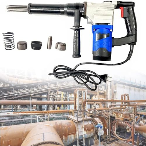 Scrostatore Elettrico Ad Aghi Pulitore di scorie ad ago 1100W 220V Pistola antiruggine Scalpelli a getto elettrici Scalpello portatile Macchina per la pulizia della rimozione della ruggine,