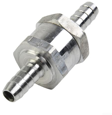 Valixirant Rückschlagventil aus Aluminium, Einweganschluss für Kraftstoff-, Luft- und Wasserleitungen, verhindert Rückfluss in Niederdrucksystemen, für Vergaser, Diesel (8 mm)