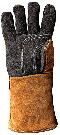 Hansa - Guanti da camino e barbecue, protezione dal calore, in vera pelle (guanto destro)