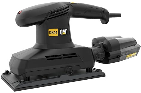 CAT DX44 Schwingschleifer 350W, 113x230 mm Schleiffläche, 6000–11000 U/min, 2.4 mm Schwingkreis, (inkl. Zyklon-Staubbox, Adapter, Schleifpapier und Locher)