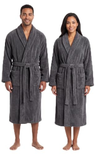 Graphic Impact Ltd Unisex Bathrobe Towelling Super Soft Bath Wrap Housecoat Spa Gym Shawl 100% Egyptian Cotton Terry Plain Bathrobe