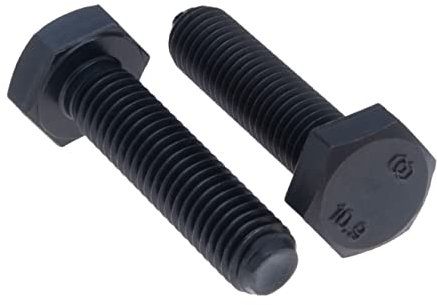 M6x30 Pernos de cabeza hexagonal negros, tornillos de cabeza de alta resistencia para construcción metálica, automotriz, maquinaria, bricolaje, acero HT Class 10.9 DIN933 6mm x 30mm (Pack of 25)