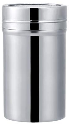 R Farina, Spargifarina in Acciaio Inox, Spargicacao, Spargitore per Cannella, Spargifarina con Coperchio, Spargifarina in Acciaio Inox Spargicacao in Polvere Glassa di Cioccolato (Grande (14,6x9,8x3,1