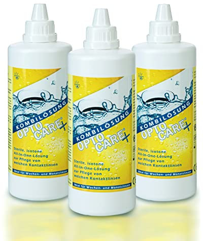 Vorrats-Pack 3 x OptoCare+, 360 ml für weiche Kontaktlinsen