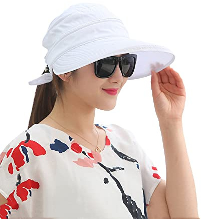 SJTJSPX Chapeau de Soleil Femme Casquette Visière Sports Eté Multi-usages Chapeau Vide Capeline à Large Bord Anti-Soleil Chapeau de Peche Melon Plage Casquette Cap pour Golf Baseball Voyage Jardin