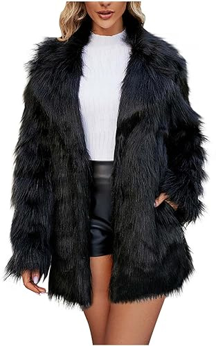 WOXIHUAN Giubbotto Donna in Pelliccia Sintetica Cappotto In Pile Donna Ecopelliccia Inverno Caldo Cappotto Shaggy Corto Parka Cappotti Giacche Piumino