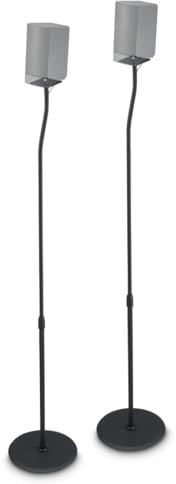Hama Supporto per altoparlante, regolabile in altezza, set di 2 (per mini altoparlanti, altoparlanti posteriori in sistemi surround, con guida per cavi, supporto per altoparlante universale,