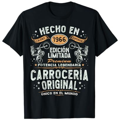 Hecho en 1966 - 60 Años Cumpleaños Moto Biker Hombre Motero Camiseta