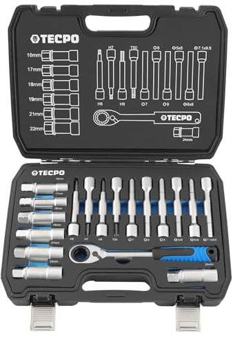 TECPO Stoßdämpfer Domlager Werkzeug Set Federbein Wechsel Fahrwerksinstandsetzungs-Satz passend für VAG BMW MB