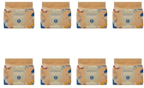ECOBOOM- Pañal Ecológico de BAMBÚ Eco Boom. 70% Biodegradable, Hipoalergénico (TALLA 3/M, 6-10 KG, PACK 8 BOLSAS, TOTAL 256 PAÑALES)