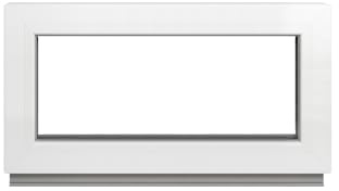 Framex Finestra per cantina – Vetro fisso (Fib) Bianco 100 x 50 cm 2 scomparti 32 mm (4/24/4) Finestra da giardino/finestra in plastica larghezza x altezza 1000 x 500 mm