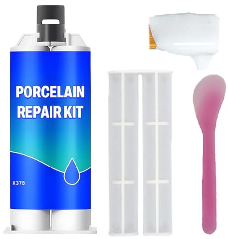 Metal Glue, Multi-Functional Waterproof Repair Adhesive,Suitable for Ceramic Floor Tiles, Kitchen Countertops Crack Chip Hole Repair,Durable for Marble,Building Materials (Porcelain white)