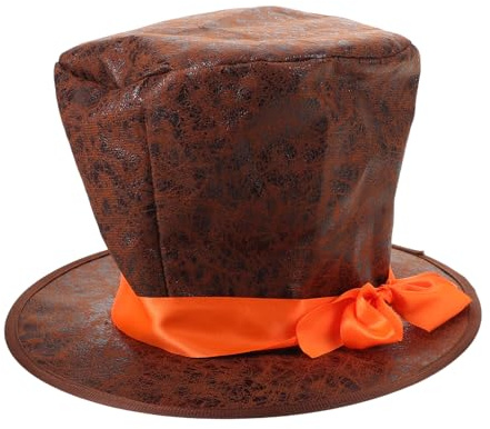 LALADEFIEE Sombrero y Cómodo de Copa Victoriano Marrón para Hombre Estilo Vintage Accesorio Versátil para Celebraciones y Representaciones Teatrales