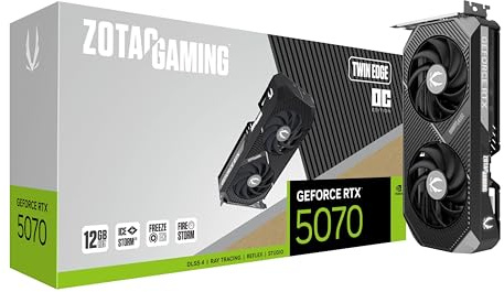ZOTAC Gaming GeForce RTX 5070 Twin Edge OC DLSS 4 12GB GDDR7 192-bit 28 Gbps PCIE 5.0 Gaming Graphics Card, IceStorm 2.0 Cooling, SFF-Ready, ZT-B50700H-10A