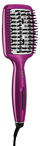 Conair Diamond-Infused Ceramic Smoothing Hot Brush/Straightening Brush, Pink, 400 Degree High-Heat with 3 Settings