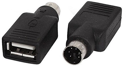 Adaptateur PS/2 Mâle vers USB 2.0 Femelle Clavier Souris Noir Keyboard Mouse
