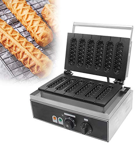 Hanchen Muffin Hot Dog Maker Baker Commercial Hot Dog Machine 6 PCS No-Stick Waffle Maker for American corn dog |Muffin Sausage Waffles FY-119 with CE 220V