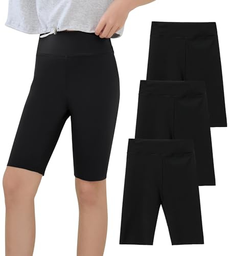 SEAUR Mädchen Sport Leggings Kurz Yogahose Einfarbig Eng Jogginghose Laufhose Sporthose Trainninghose - 140(134-140)