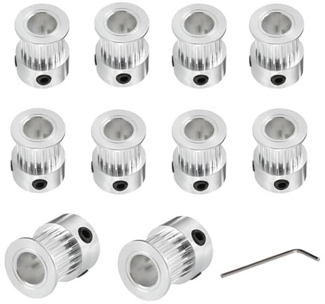 BZ 3D GT2 Pulley 20 Teeth 8mm Bore 10mm Width GT2 Timing Pulley Wheel 8mm Bore for 3D Printer 9mm/10mm Width GT2 Timing Belt.(10 pcs)