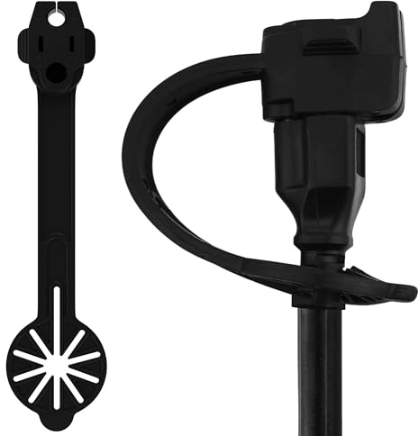 Prong Shield Outdoor Weatherproof Plug Cover - Extension Cord Waterproof Protector Covers for 120v Electric, 3 Prong Male End Weather Proof Exterior Ends Caps for Outside Electrical Plugs (2,Black)