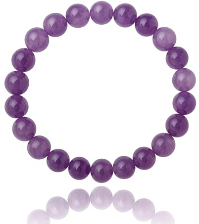 Unique Gems Chakra Kids Armband Amethyst – 6mm Naturstein Perlenarmband elastisch – Handgefertigtes Kinder Heilstein & Energiearmband – Made in Germany