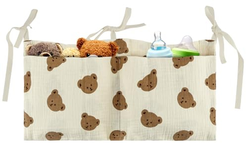 Flintronic Organizador Cuna, Bolso Colgante para Cama de Bebé, Colgar Bolsas de Almacenamiento Baby Cuna, Organizador de Pañales para Bebé, Organizador Colgante para Pañales, Para Ropa Juguetes
