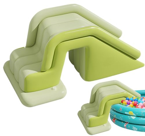 Monozoz Tobogán inflable plegable para piscina, rampa antideslizante de tamaño familiar, relajación flotante para fiestas de verano, camping, viajes, playa, patio trasero residencial