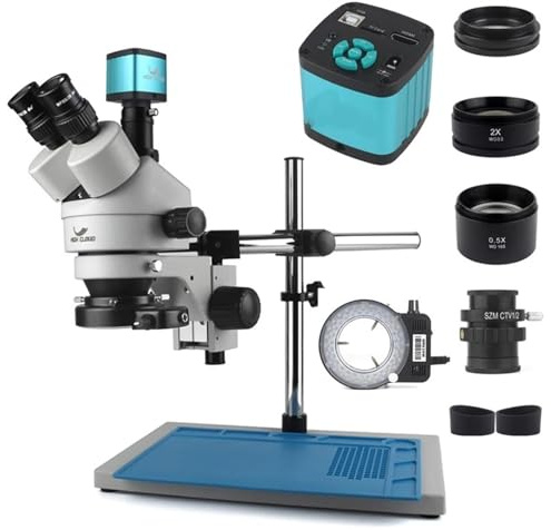 3,5-90X Simul-fokal zoom Trinokulärt stereomikroskop 1080P 2K 4K 48MP 55MP HDMI USB Videokamera 1X 0,5X 2X Objektivlins(D8x1.0mm)