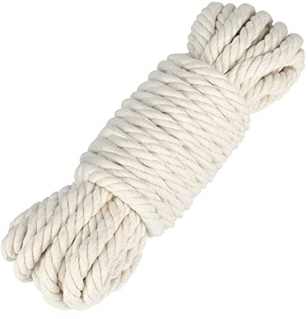 KINGLAKE 12 mm Corde Macramé, 10 m Corde en Coton Naturel Fil Macramé - pour Travaux Manuels, Jardinage, Emballage, Décoration