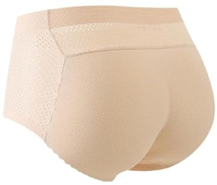 XIWCAFC Bragas Levanta Glúteos para Mujer Braguitas Fajas Acolchadas sin Costuras Cintura Media Alta Braguitas Moldeadoras Levantamiento Pantalón Push Up Body Shaper Ropa Interior (Beige, S)