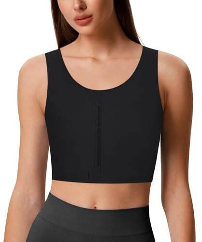 GCTBL Bröstbindare Transgeder FTM Binder Andningsbar Halv Trans Zip Binder (B, M)