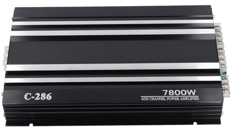 LOCADENCE 7800W 4 Kanaler Bilförstärkare, DC12V 12,6 X 8,07 X 1,77in Aluminiumlegering Pure Bass Power Amp för Lastbilsbåt UTV Motorcykel
