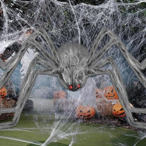 Kinwers Halloween Spinne,1.25m Halloween Deko Gruselig Outdoor Riesen Haus,Spinne Halloween Groß FüR Draußen