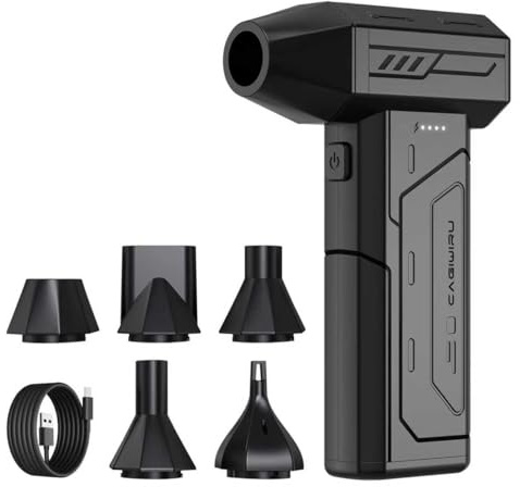 Compressed Air Duster,130000RPM Super Power Cordless Air Duster,Rechargeable Brushless Blower,3 Gear Adjustable Mini Blower with LED Light,Dust Remover for Computer/House/Outdoor/Car