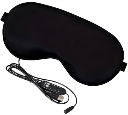 Compresa térmica para ojos, calentador de masaje portátil suave, cubierta eléctrica para ojos secos, para mujeres, hombres, amigos, familia, avión, yoga, hogar, viajes, oficina, noche, cumpleaños